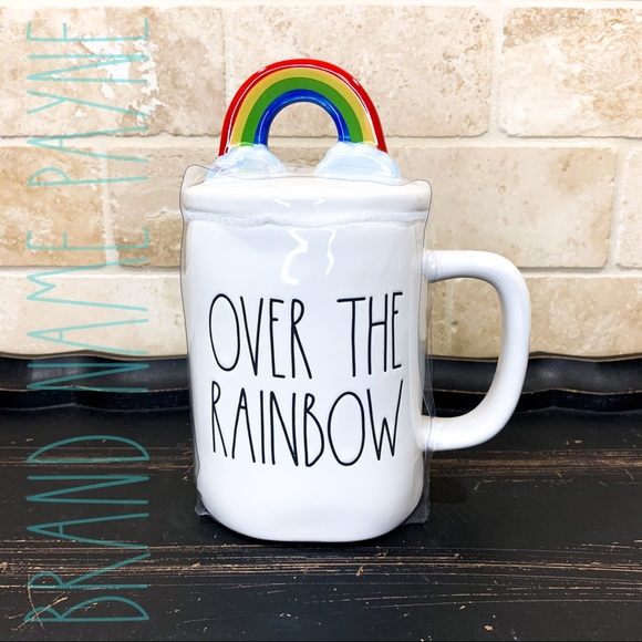 Rae Dunn ‘Over the Rainbow’ Mug with Topper - Picture 1 of 3
